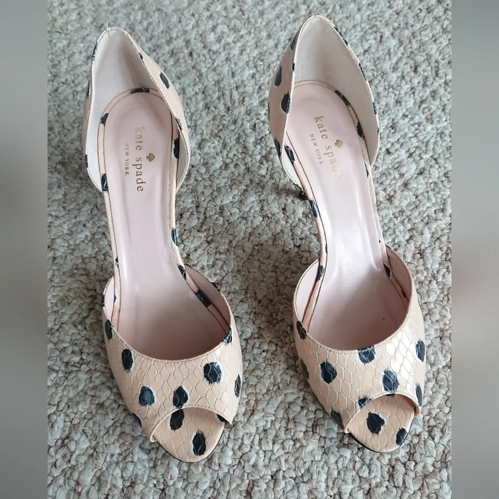 Kate Spade Lula d'Orsay pumps in a spotted snake-embossed pattern size 7.5 - Picture 2 of 12